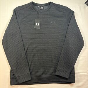 NWT Under Armour Storm Golf Sweater Mens Large Gray Crewneck Ribbed Pullover